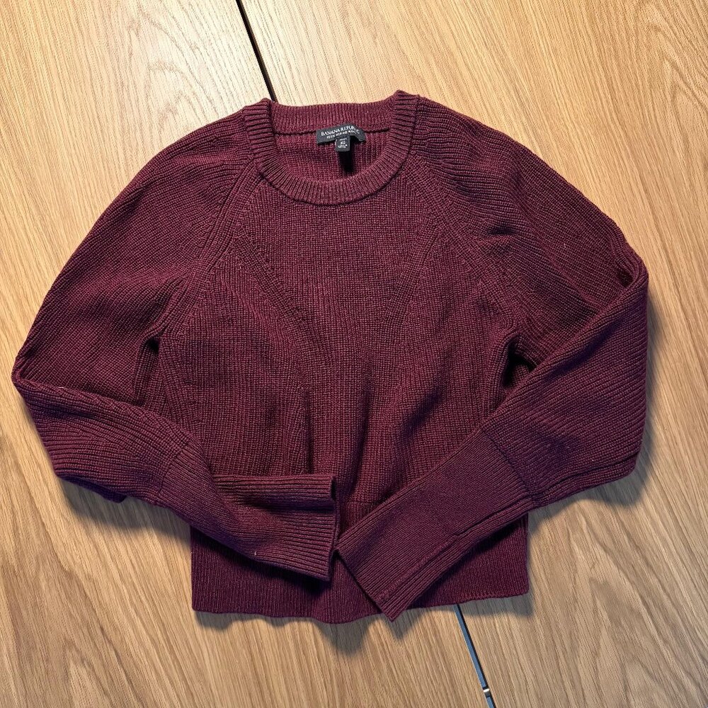 Banana Republic Merino Wool Knit Sweater in Plum Size XS